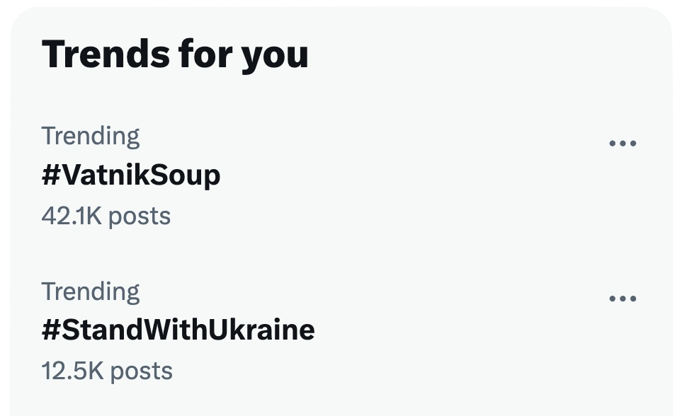 #VatnikSoup trending on Twitter